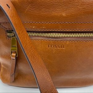 Fossil “Harper” Brown Leather Flap Closure Crossbody Purse